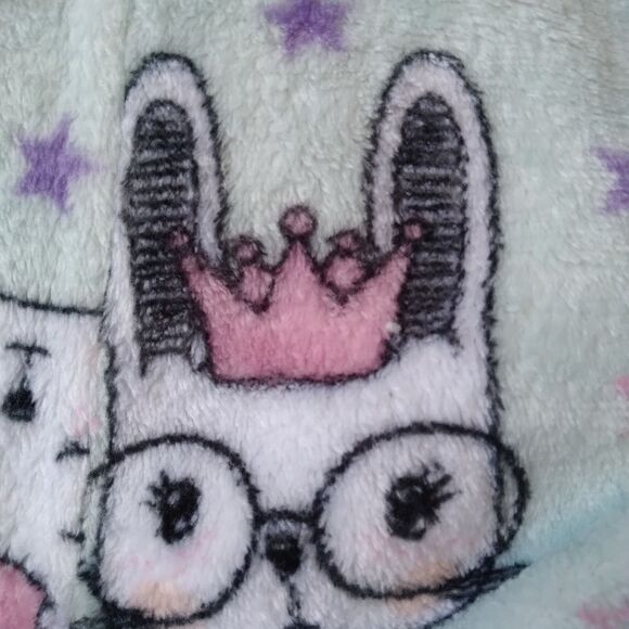 Mystic Apparel Mint Green Soft & Plush Bunny Drawstring Pajama Pants Women's XL - Picture 9 of 10